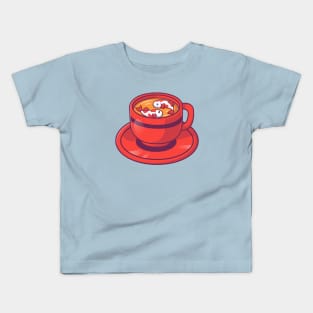 Cute Fish Koi Fish In Cup Tea Cartoon Kids T-Shirt